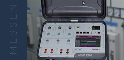 STWA Techniker bei der präzisen Schaltgeräte-Messung mit KoCoS ACTAS P 260 System
